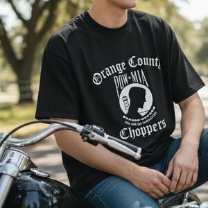 Orange County POW MIA Choppers T Shirt Mens 2XL Black Graphic Tee